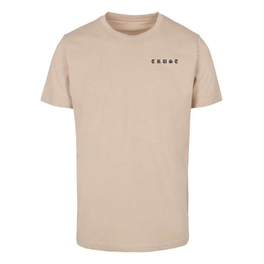 mister tee Mister Tee Shirt Trust Dove sand / grijs / zwart / wit -
