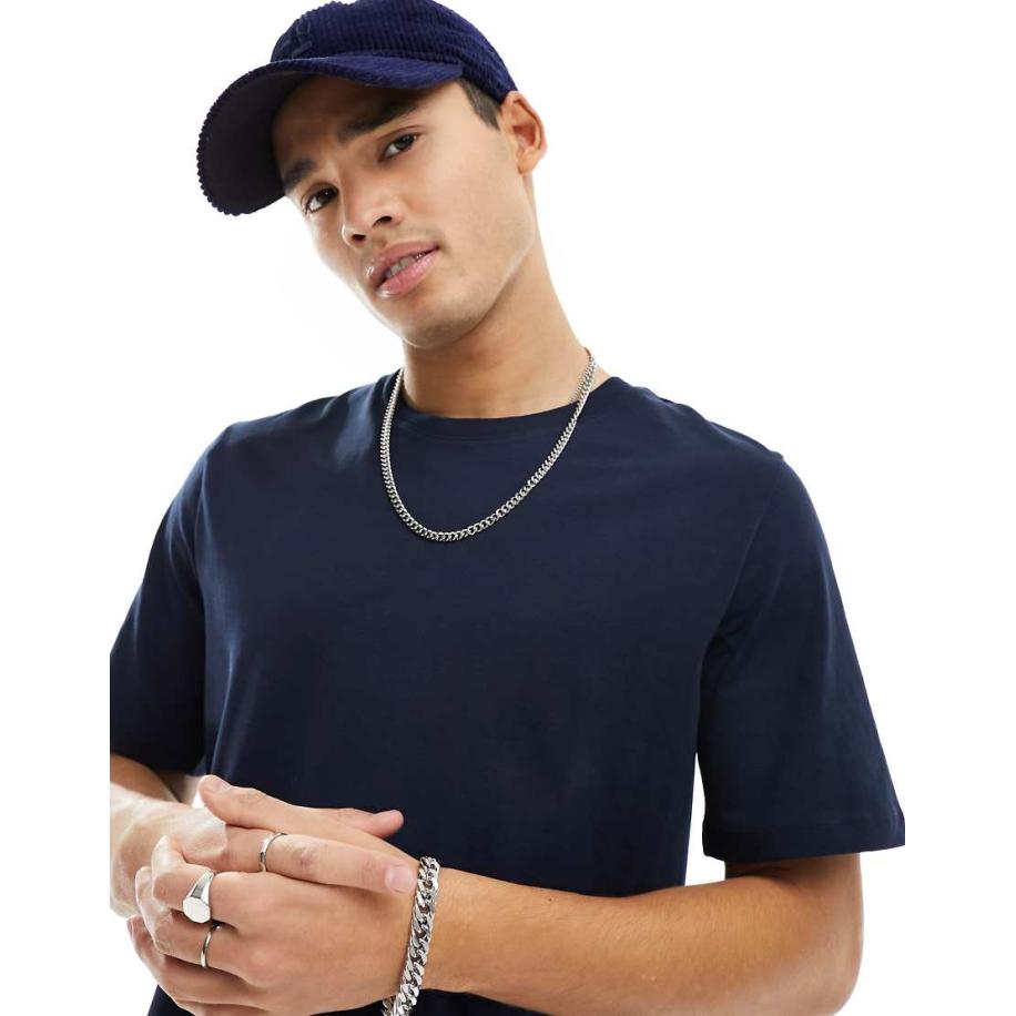 Jack & Jones Essentials - T-shirt met ronde hals van katoen in marineblauw - NAVY Blauw