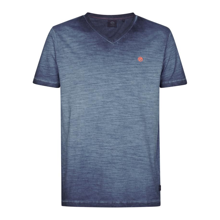 Petrol Industries T-Shirt V-hals, Gewassen -