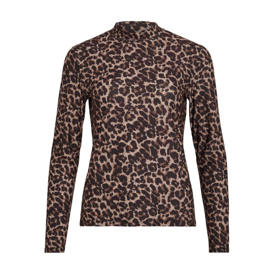 Vila VILA Shirt Leoa beige / bruin / zwart -