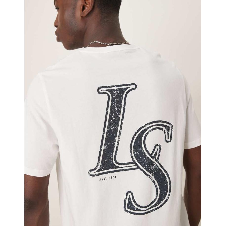 Lyle & Scott - T-shirt met embleem-print in wit Wit