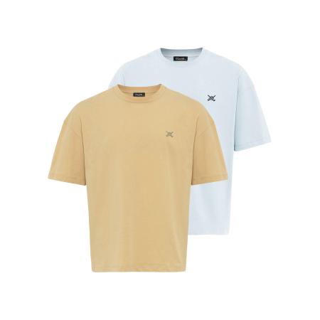 Cool Hill Cool Hill Shirt sand / lichtblauw / grijs / zwart