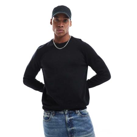 Jack & Jones - Trui met ronde hals in zwart