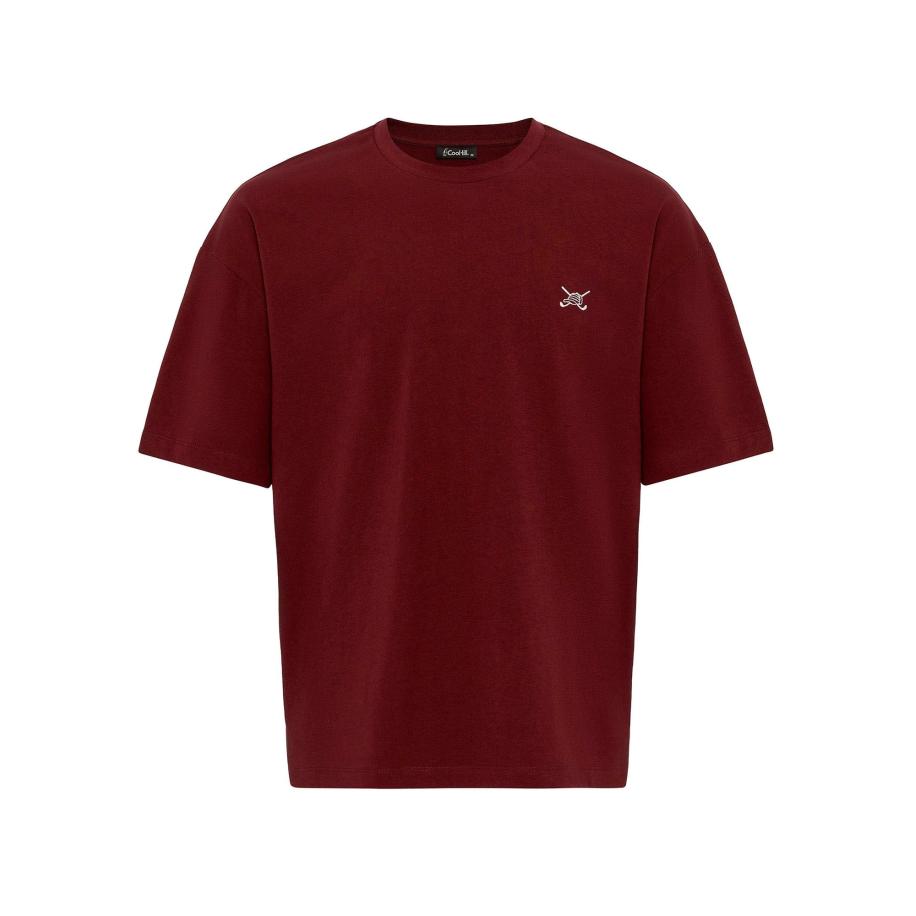 Cool Hill Cool Hill Shirt bordeaux / wit -