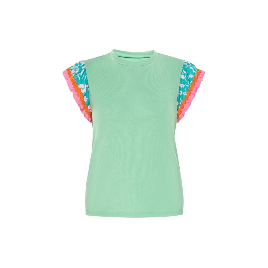 FELIPA FELIPA Shirt Fashion Look groen / oranje / rosa / wit -