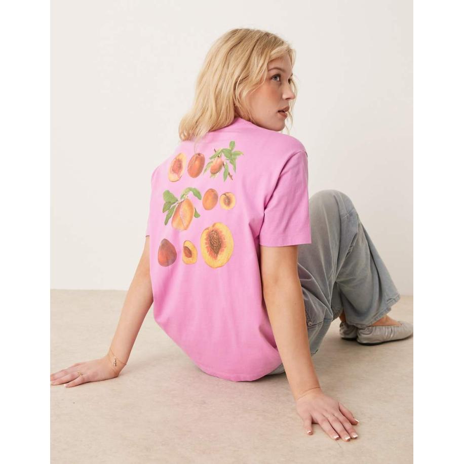 Abercrombie & Fitch Oversized T-shirt met korte mouwen en grafische print in roze Roze