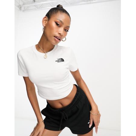 The North Face Simple Dome Cropped strak T-shirt in wit