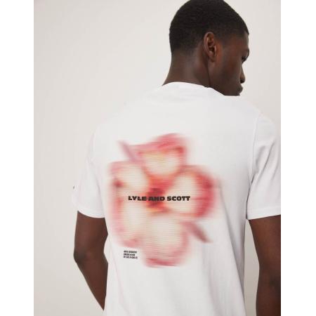 Lyle & Scott - T-shirt met bloemprint in beweging in wit