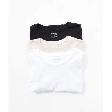 JJ Rebel - Set van 3 oversized T-shirts in zwart, wit en beige-Veelkleurig