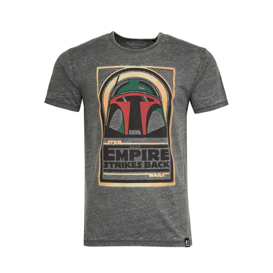 Recovered Recovered Shirt Star Wars Boba Fett Empire Strikes Back donkergrijs -