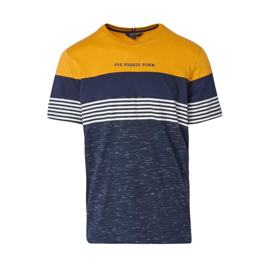 KOROSHI KOROSHI Shirt navy / geel / wit -