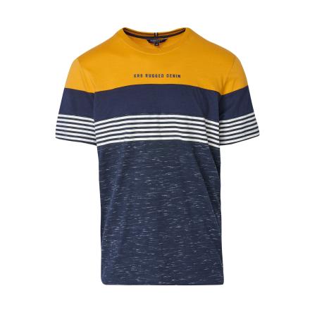 KOROSHI KOROSHI Shirt navy / geel / wit