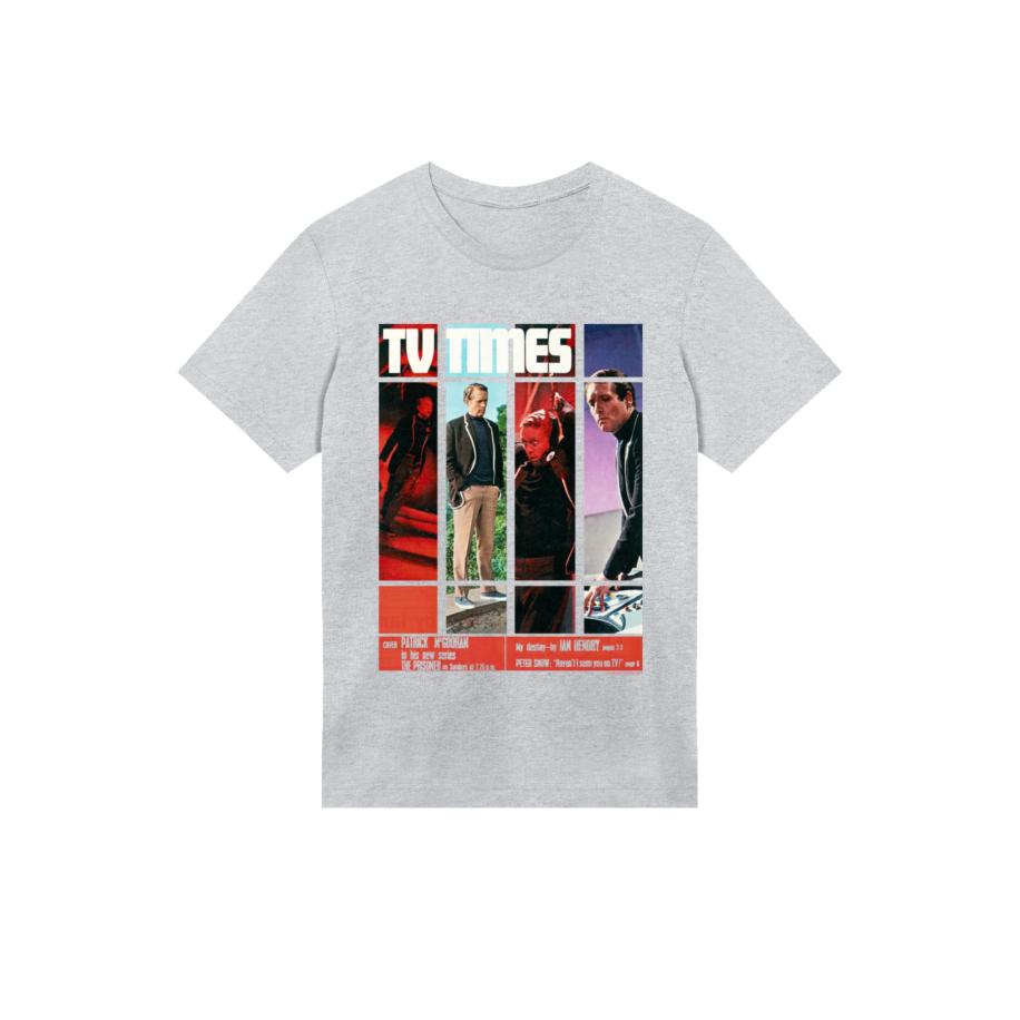 F4NT4STIC F4NT4STIC Shirt TV Times Patrick McGoohan The Prisoner 1967 Cover lichtgrijs / rood / zwart / wit -