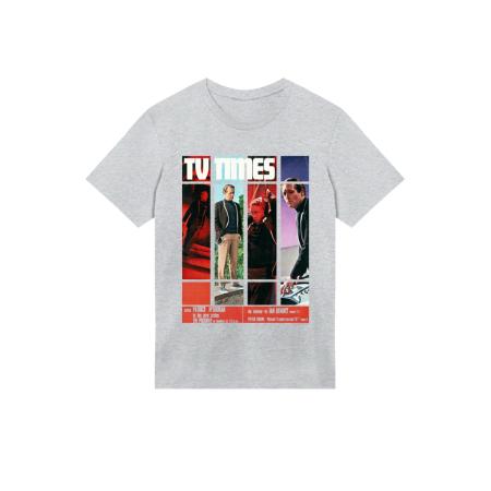 F4NT4STIC F4NT4STIC Shirt TV Times Patrick McGoohan The Prisoner 1967 Cover lichtgrijs / rood / zwart / wit