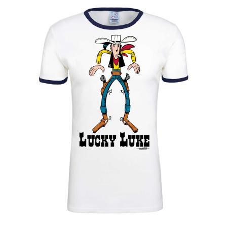 LOGOSHIRT Shirt Lucky Luke donkerblauw / gemengde kleuren / wit
