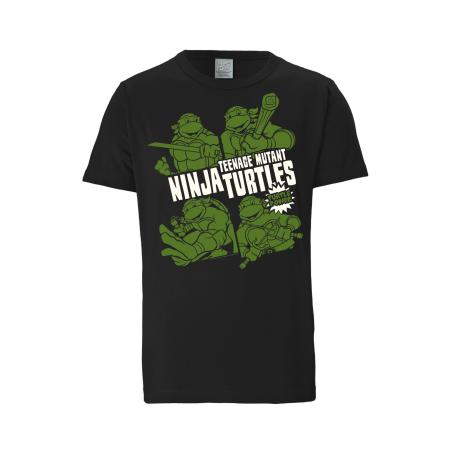 LOGOSHIRT Shirt Ninja Turtles - Turtle Power zwart