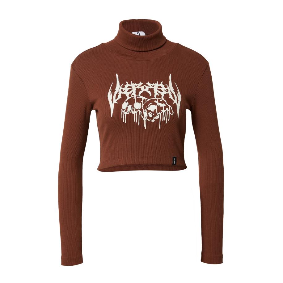 VIERVIER VIERVIER Shirt Helen crème / kastanjebruin -