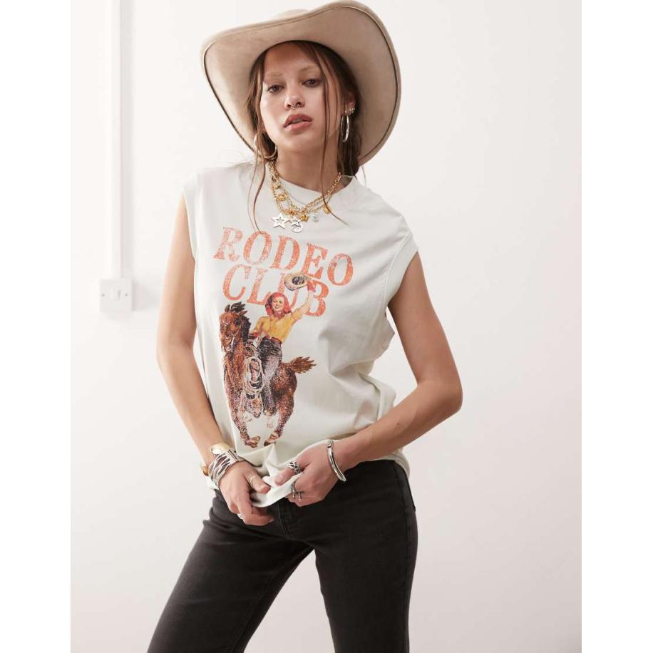 Wrangler Hemd met 'Rodeo Club' print in vintage wit Wit