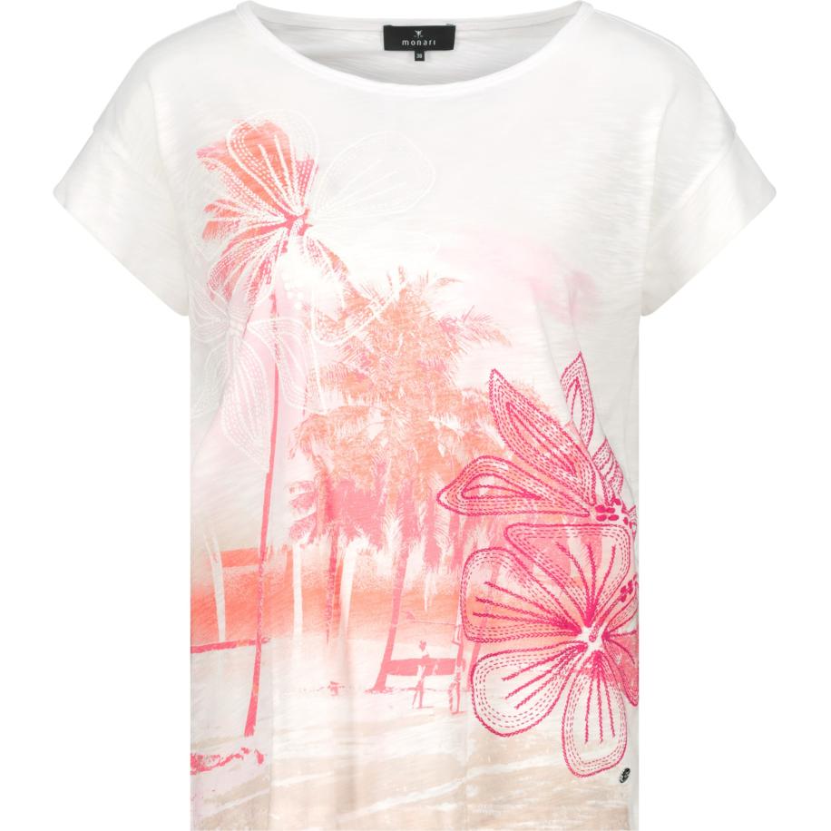 Monari monari Shirt ecru / mandarijn / pink / wit -
