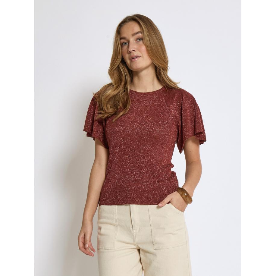 Minus minus Shirt brons / kersrood -