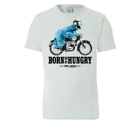 LOGOSHIRT Shirt Sesamstrasse - Krümelmonster Motorrad aqua / lichtblauw / zwart