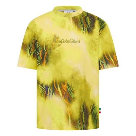 carlo colucci Carlo Colucci Shirt DInezo citroengeel / petrol / lichtgroen / oranje