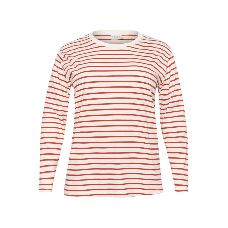 KAFFE CURVE Shirt Winni rood / wit Wit