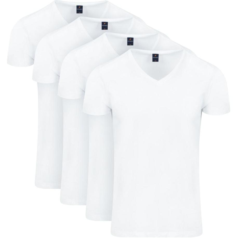 Suitable Vitasu T-Shirt V-Hals Wit 4-Pack Wit