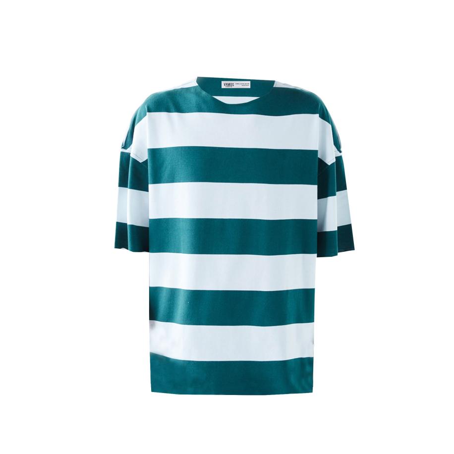 VAMOS CLO Shirt donkergroen / wit Multicolor