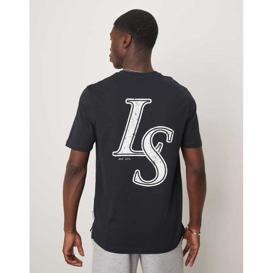 Lyle & Scott - T-shirt met embleem-print in marineblauw Blauw