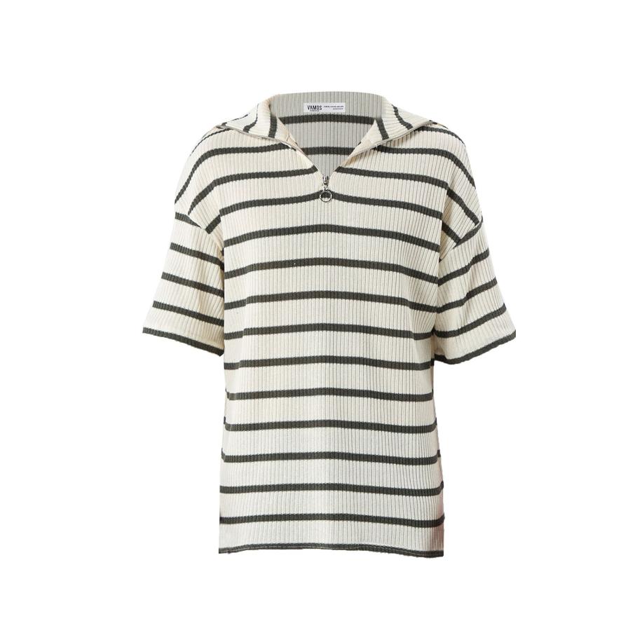 VAMOS CLO Shirt beige / kaki Groen