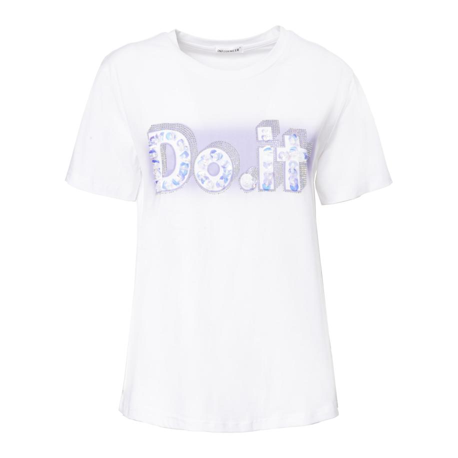 Influencer Influencer Shirt Do-It lichtlila / zilver / wit -