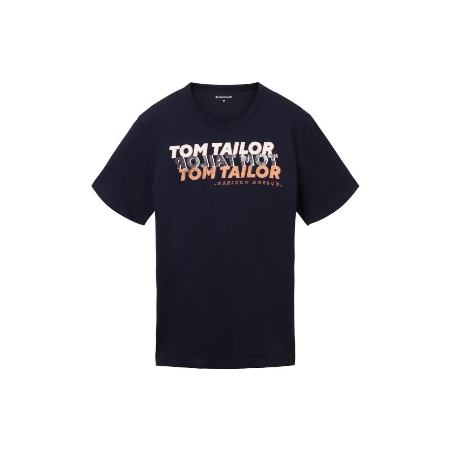 Tom Tailor TOM TAILOR Shirt navy / donkergrijs / oranje / wit -