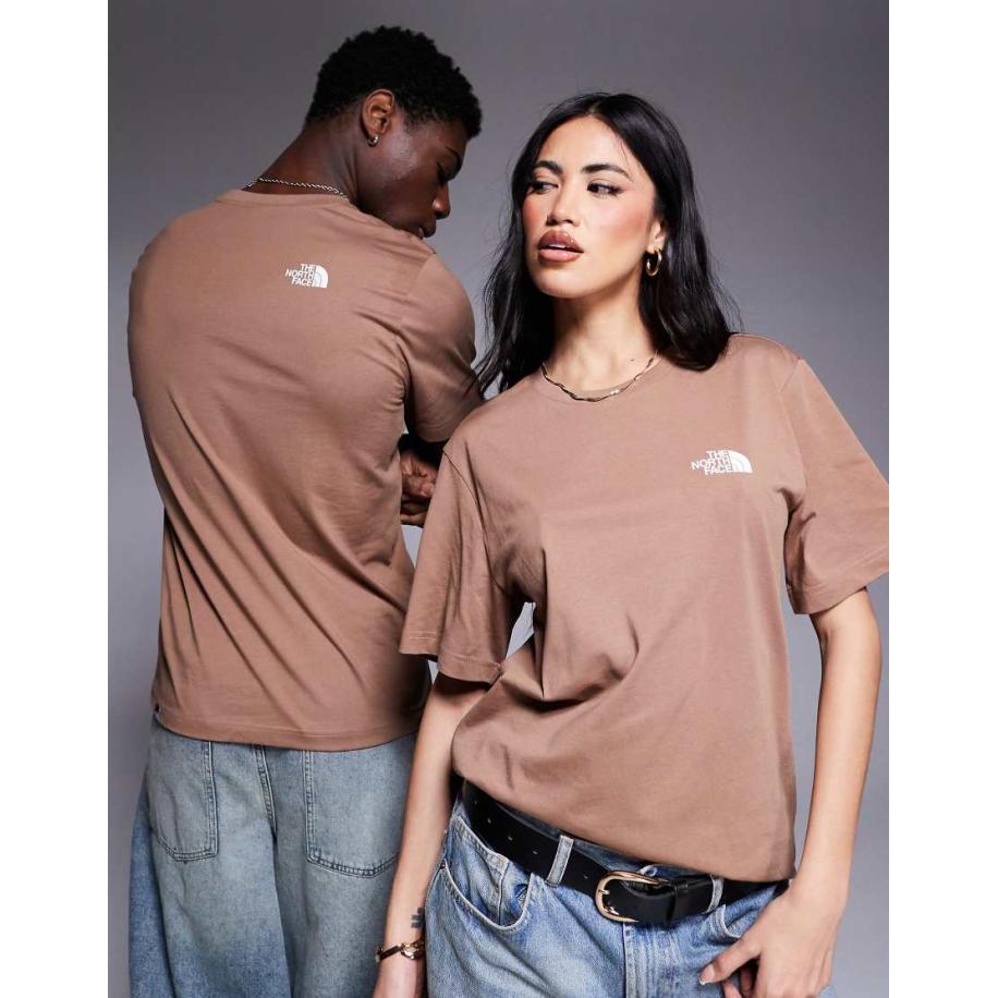 The North Face - Simple Dome - T-shirt met logo in bruin Bruin