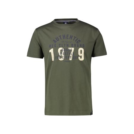 Lerros LERROS Shirt grijs / olijfgroen / natuurwit