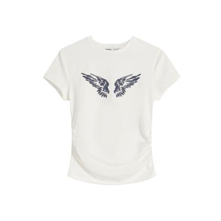 Bershka Bershka Shirt nachtblauw / wit