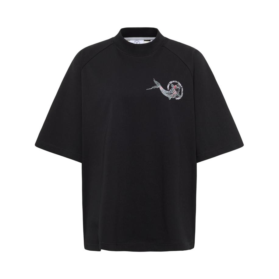 carlo colucci Carlo Colucci Shirt Dorigoni pastelblauw / watermeloen rood / zwart / wit -