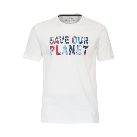 Redmond Casual T-Shirt ronde hals ecru, Motief