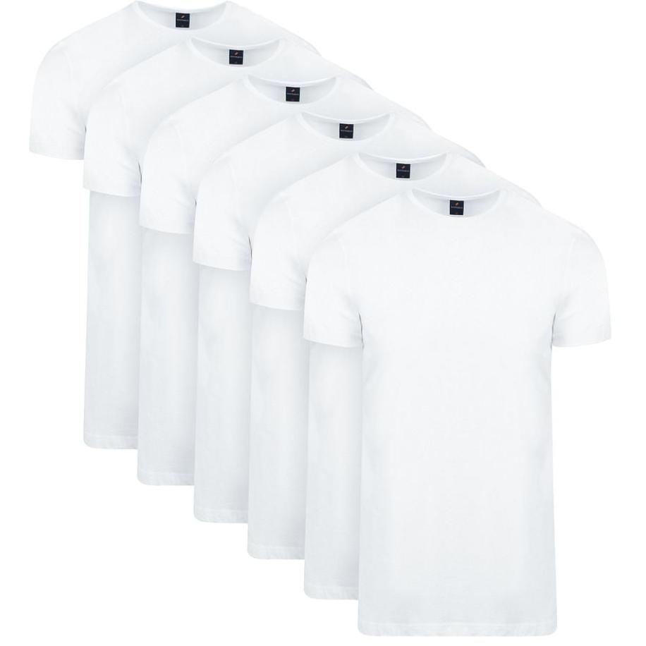 Suitable Ota T-Shirt Ronde Hals Wit 6-Pack Wit
