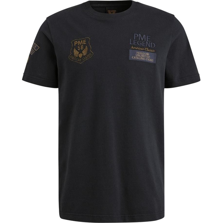 PME Legend T-Shirt Waffle Navy Blauw