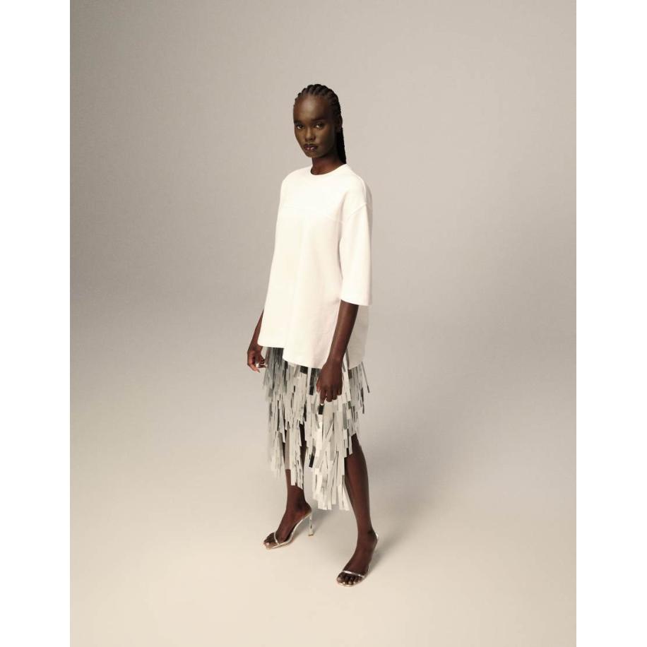 ARRANGE Oversized T-shirt van zware stof met naden in wit Wit