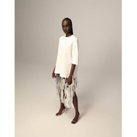 ARRANGE Oversized T-shirt van zware stof met naden in wit