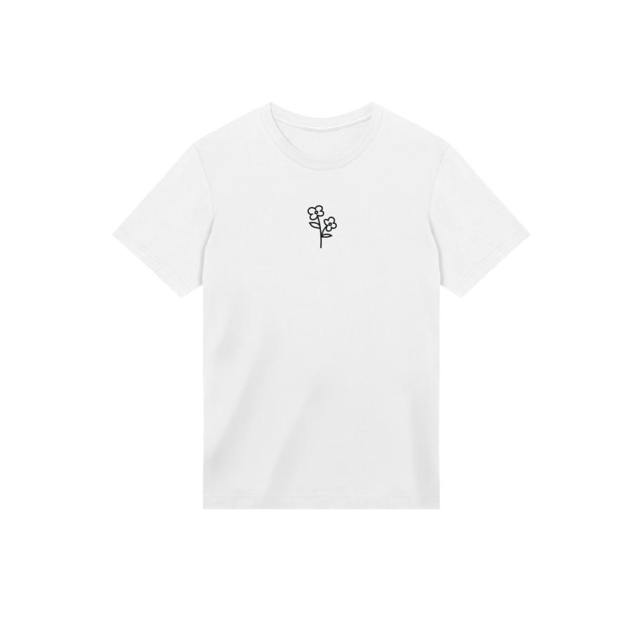 F4NT4STIC F4NT4STIC Shirt Handdrawn Flower zwart / wit -