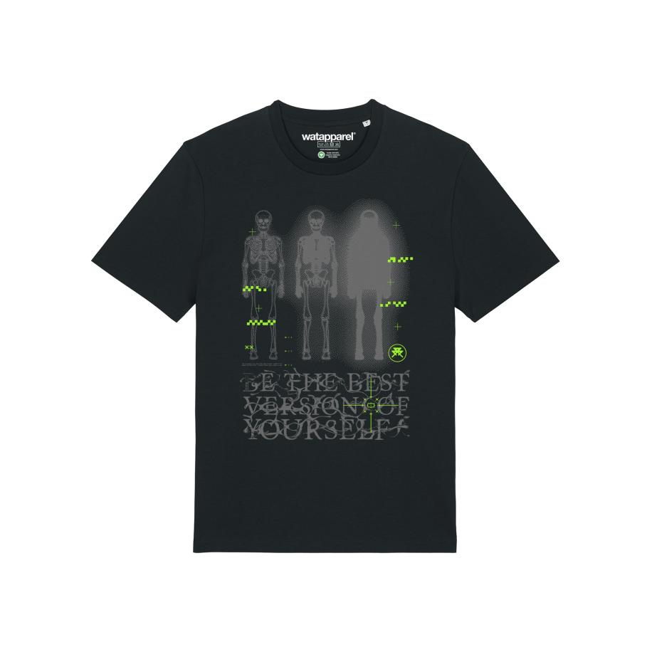 Watapparel Watapparel Shirt Be The Best grijs / neongroen / zwart -