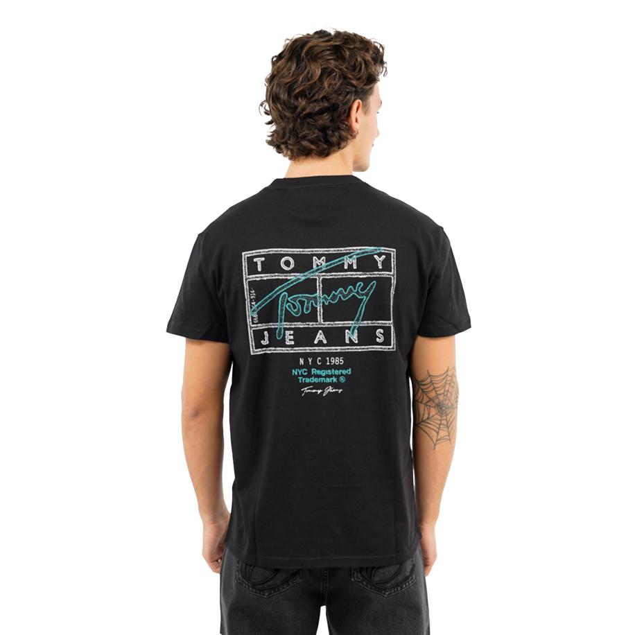 Tommy Jeans Sign Spray T-Shirt Zwart