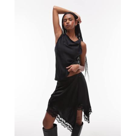 Topshop Mouwloze top met gedraaid bandje in zwart