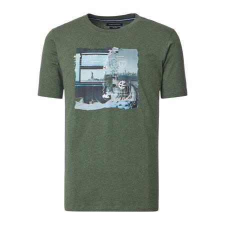 Casa Moda T-Shirt ronde hals groen, Effen