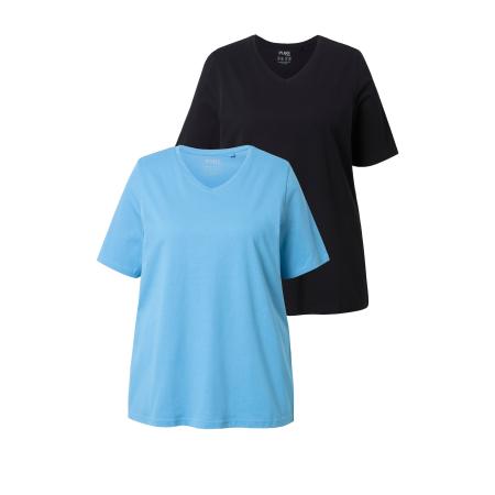 Ulla Popken Ulla Popken Shirt hemelsblauw / zwart