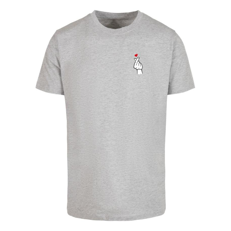 mister tee Mister Tee Shirt Love Sign 2.0 grijs gemêleerd / rood / zwart / wit -