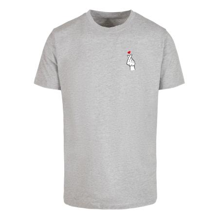 mister tee Mister Tee Shirt Love Sign 2.0 grijs gemêleerd / rood / zwart / wit